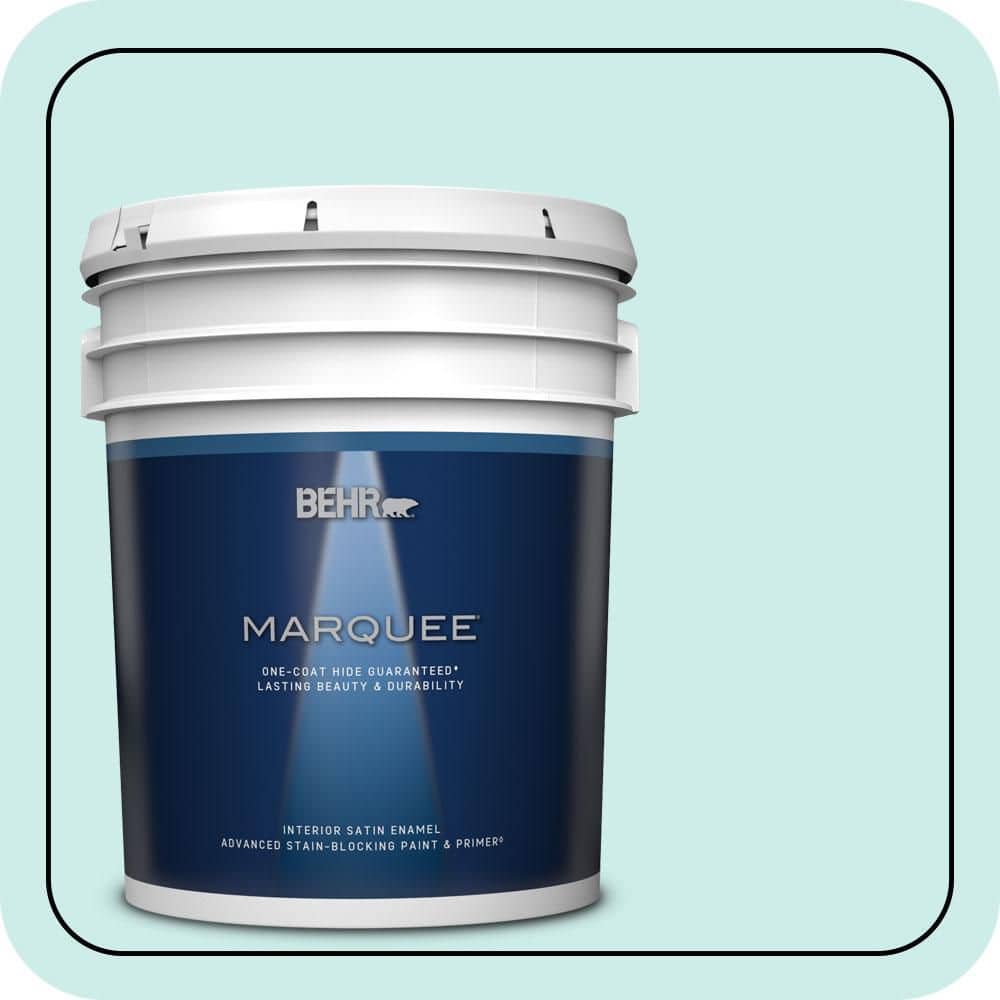 BEHR MARQUEE 5 gal. #500C-3 Spa Satin Enamel Interior Paint & Primer