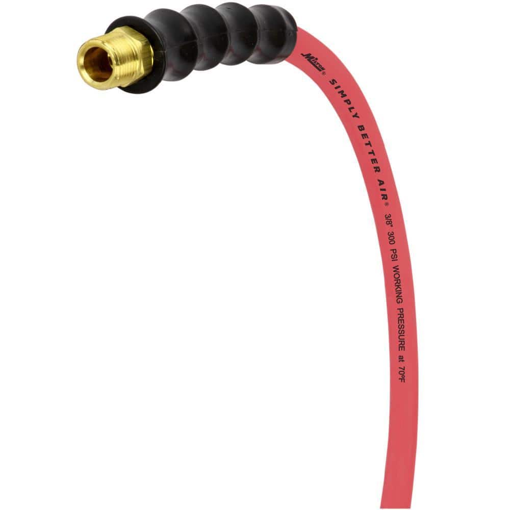 Milton ULR 3/8 in. ID x 50 ft. (3/8 in. MNPT) Ultra-Lightweight Durable Rubber Air Hose for Extreme Environments (2)