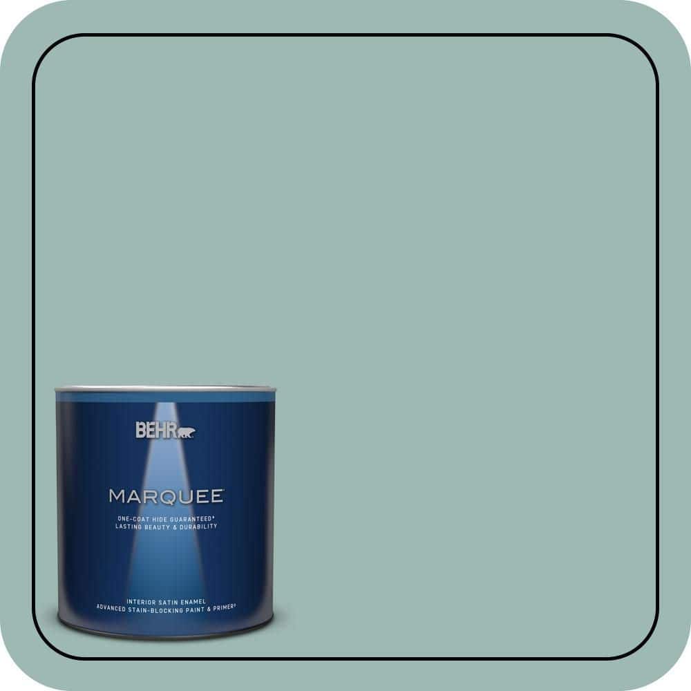 BEHR MARQUEE 1 qt. #PPU12-08 Opal Silk One-Coat Hide Satin Enamel Interior Paint & Primer