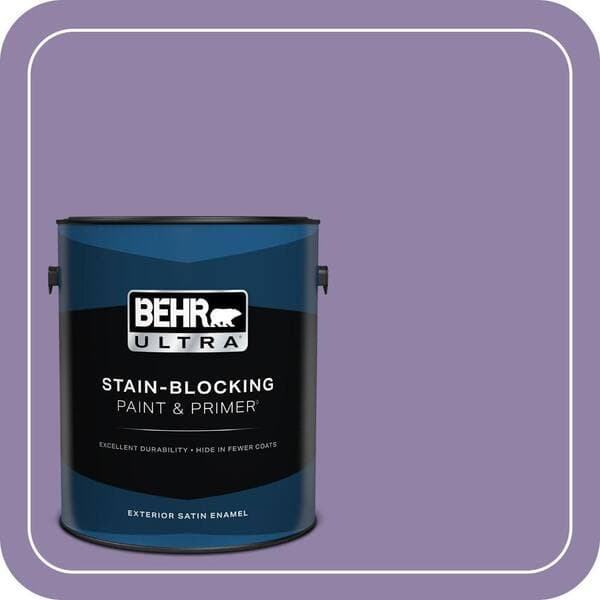 BEHR ULTRA 1 gal. #650D-5 Fabulous Grape Satin Enamel Exterior Paint & Primer (2)