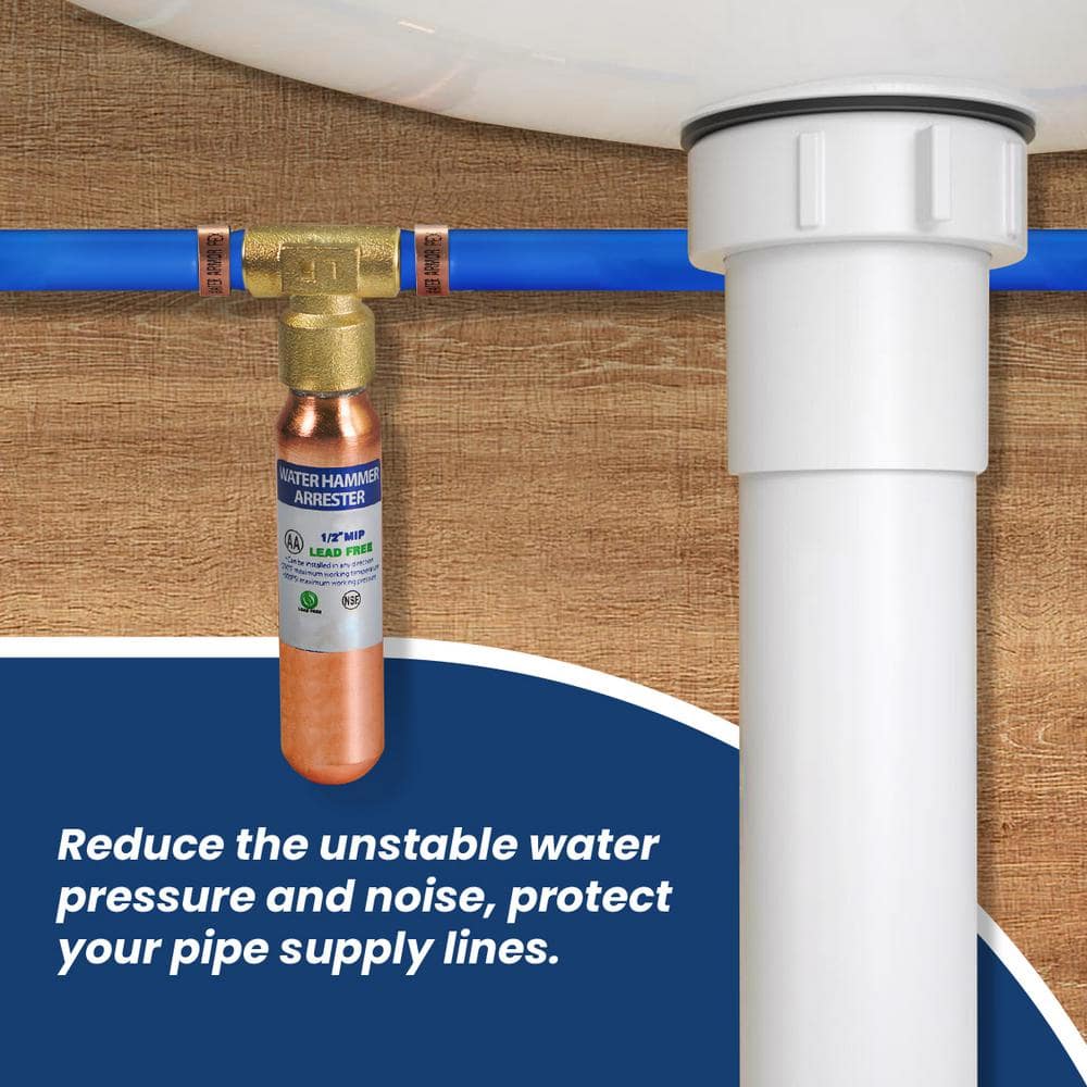 PLUMBFLEX 1/2 in. x 1/2 in. PEX Barb Tee Copper Water Hammer Arrestor Type AA (3)