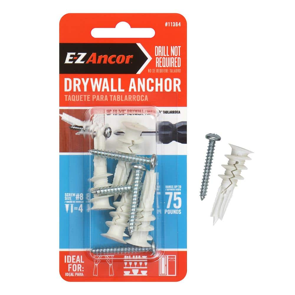 E-Z Ancor Twist-N-Lock 75 lbs. & Stud Solver #7 x 1-1/4 in. Drywall Anchors Combo Kit