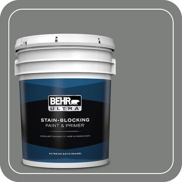 BEHR ULTRA 5 gal. #MQ6-20 Coastal Storm Satin Enamel Exterior Paint & Primer (2)