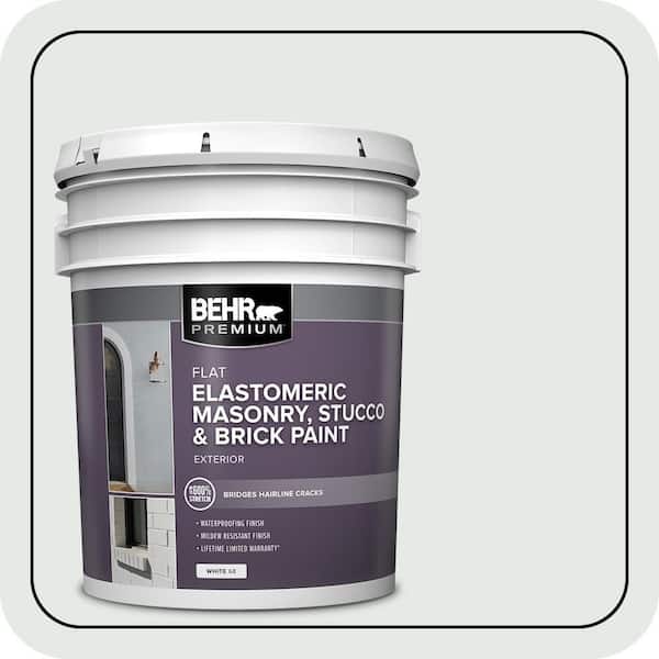 BEHR PREMIUM 5 gal. #MS-63 White Clad Elastomeric Masonry, Stucco and Brick Exterior Paint (2)