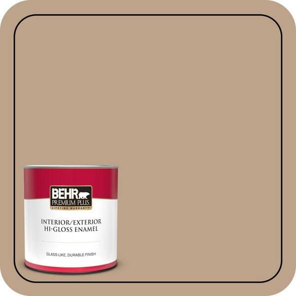 BEHR PREMIUM PLUS 1 qt. #N260-4 Merino Hi-Gloss Enamel Interior/Exterior Paint & Primer (2)