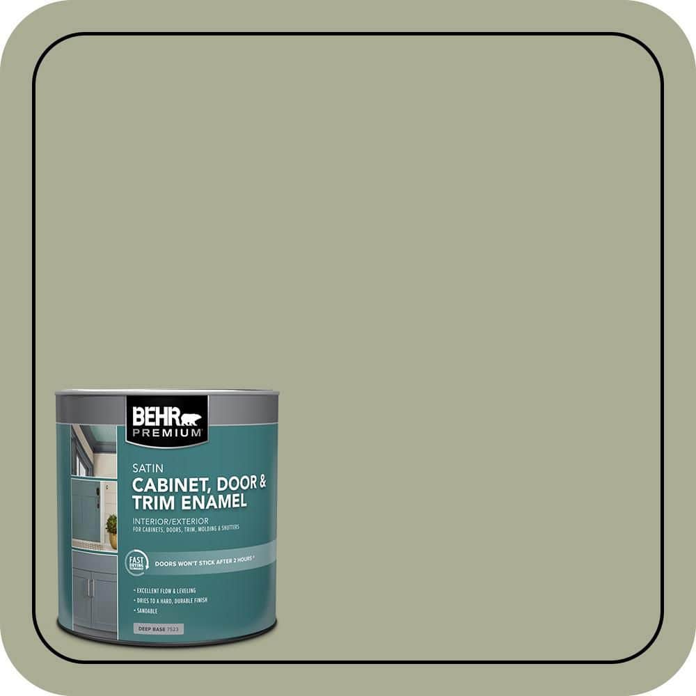BEHR PREMIUM 1 qt. #S380-4 Bay Water Satin Enamel Interior/Exterior Cabinet, Door & Trim Paint