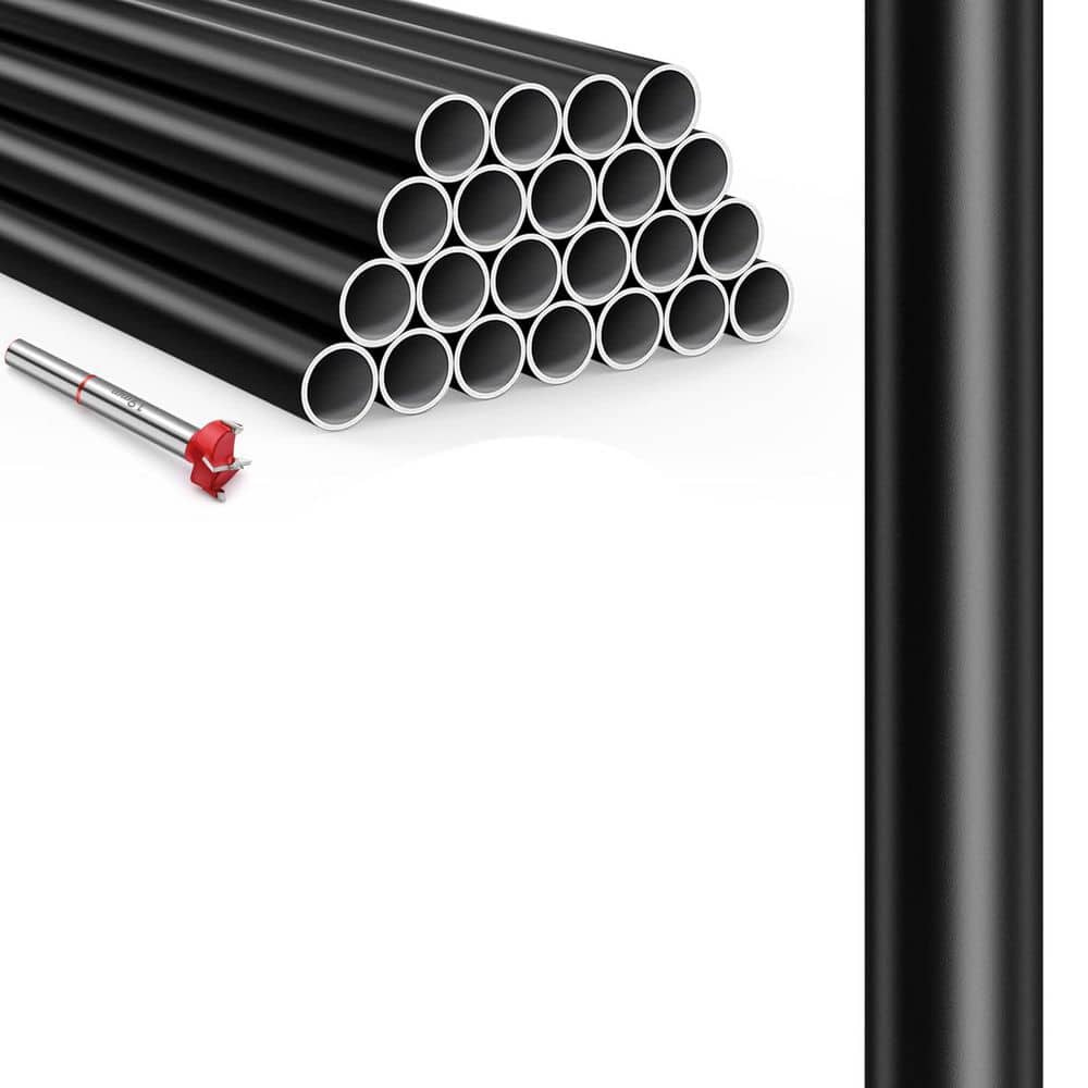 Afoxsos 26 in. H x 0.75 in. W Black Aluminum Stair Railing Kit Extra-Thick 18GA Deck Balusters 25-Pack Durable and Safe (1)