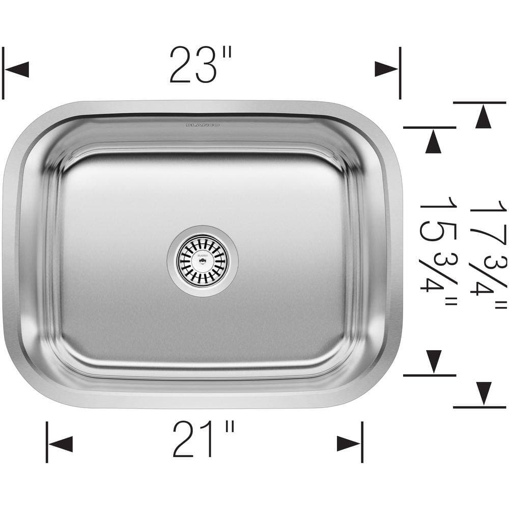 Blanco Stellar 23 in. x 17.75 in. x 12 in. Stainless Steel Undermount Laundry Sink in Brushed Satin (2)