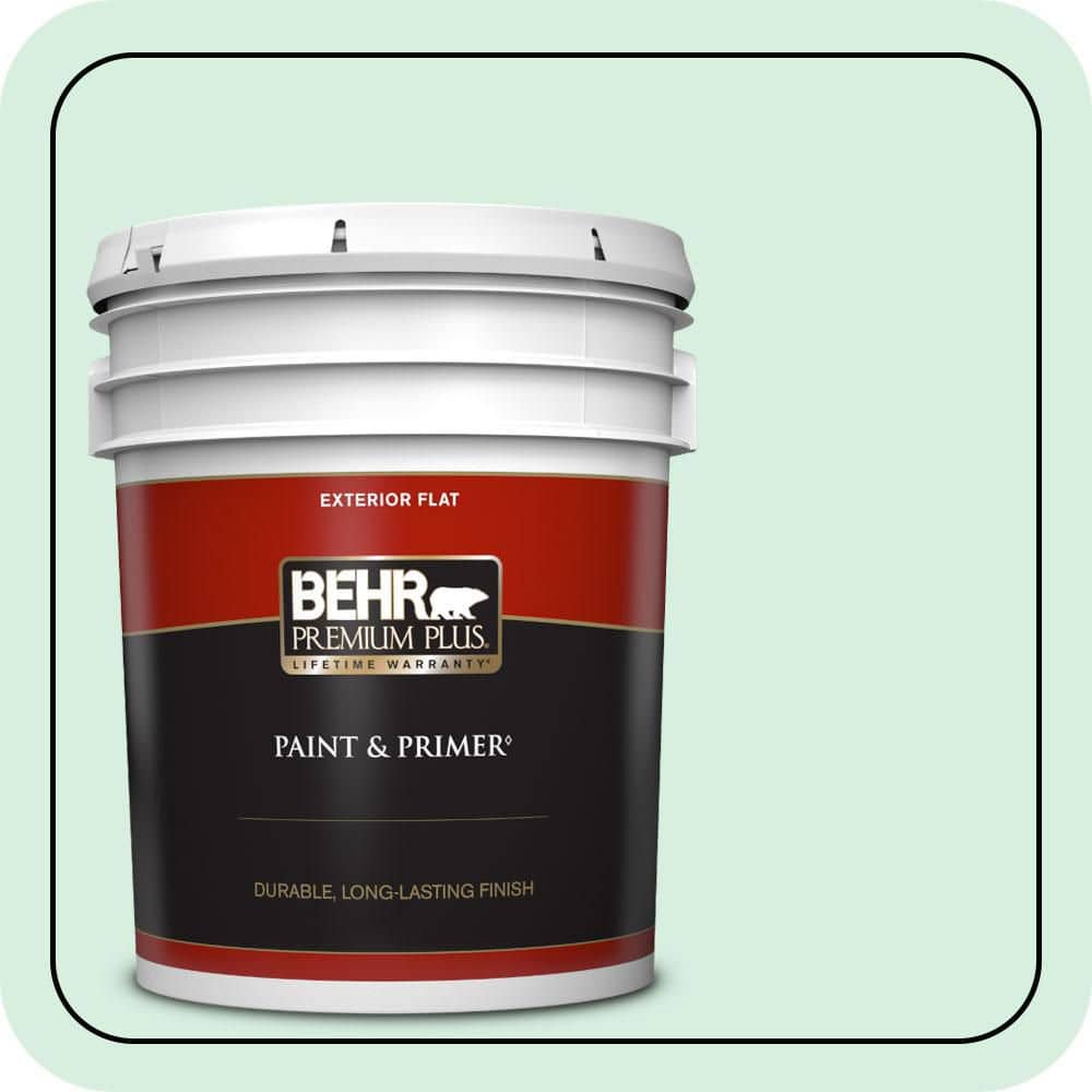 BEHR PREMIUM PLUS 5 gal. #P410-1 Pondscape Flat Exterior Paint & Primer