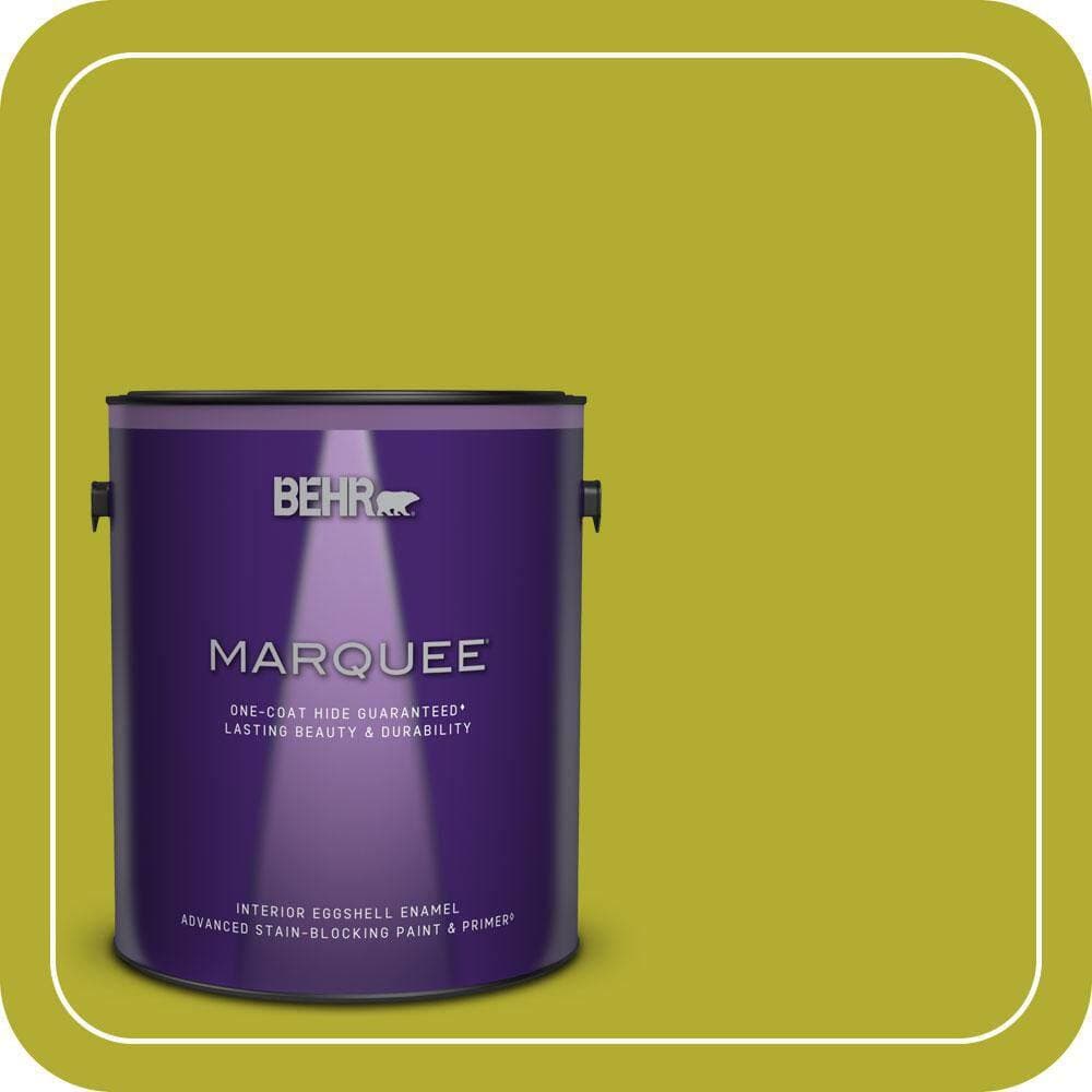 BEHR MARQUEE 1 gal. #P340-6 Green Neon Eggshell Enamel Interior Paint & Primer