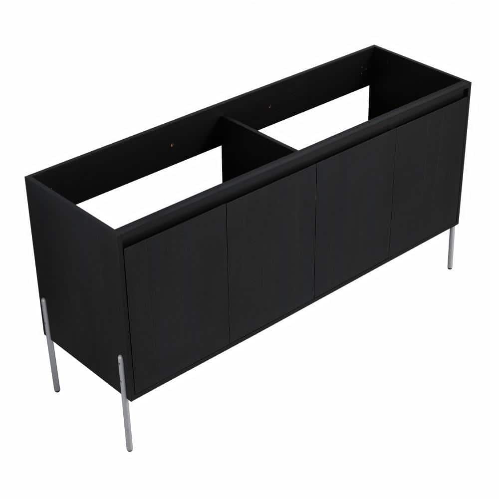 UPIKER Annecy 58.69 in. W x 17.94 in. D x 30.31 in. H Freestanding Bath Vanity Cabinet without Top in Dark Oak Unassembled (1)