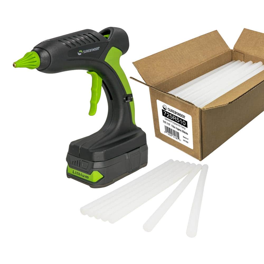 Surebonder 18-Volt Lithium Battery Standard Size Cordless Glue Gun with (94-Sticks)