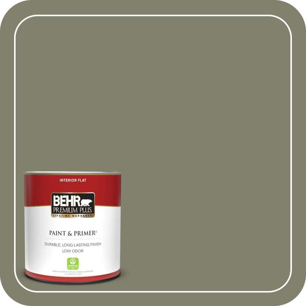 BEHR PREMIUM PLUS #PPU10-18 Lizard Green Flat Interior/Exterior Paint & Primer Color Sample