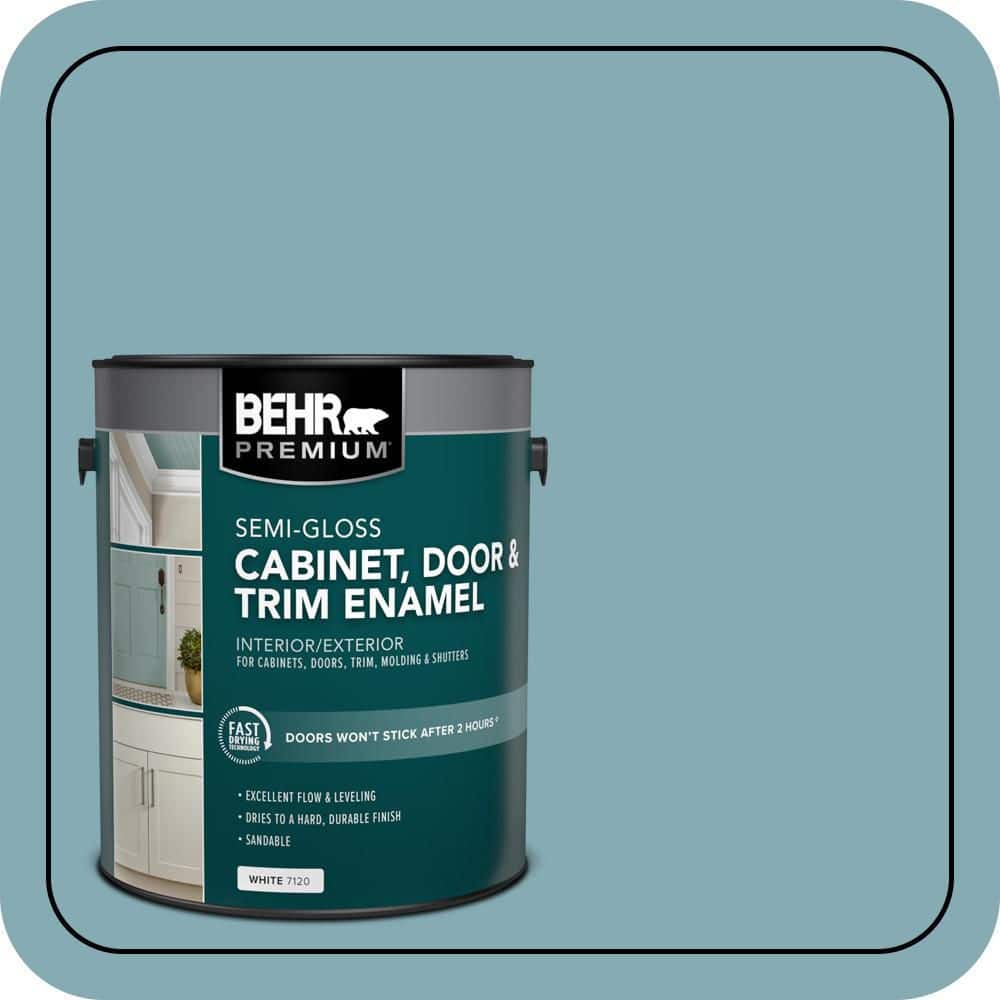 BEHR PREMIUM 1 gal. #S450-4 Crashing Waves Semi-Gloss Enamel Interior/Exterior Cabinet, Door & Trim Paint