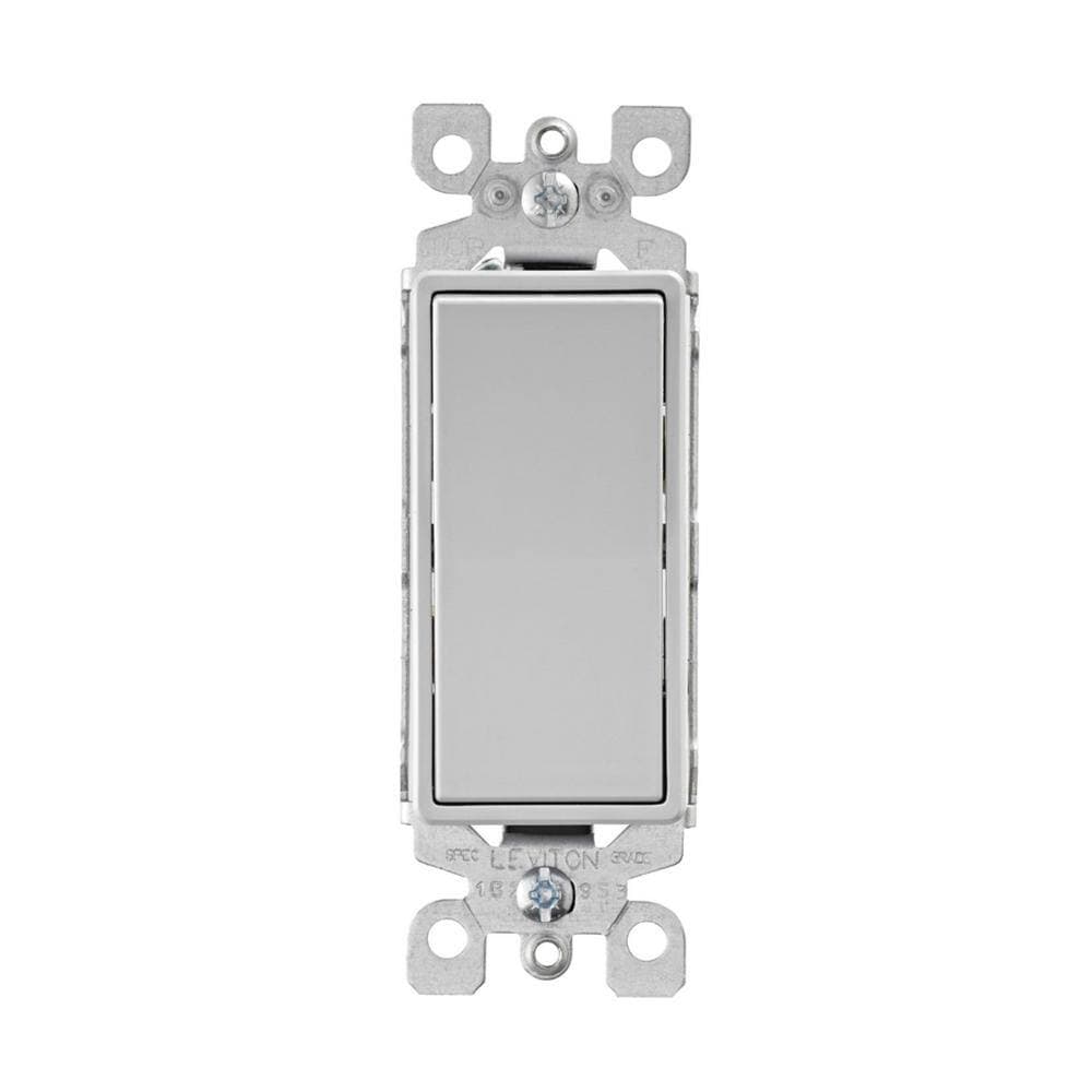 Leviton Decora 15 Amp 3-Way Rocker Switch, Light Gray 5603-2LG