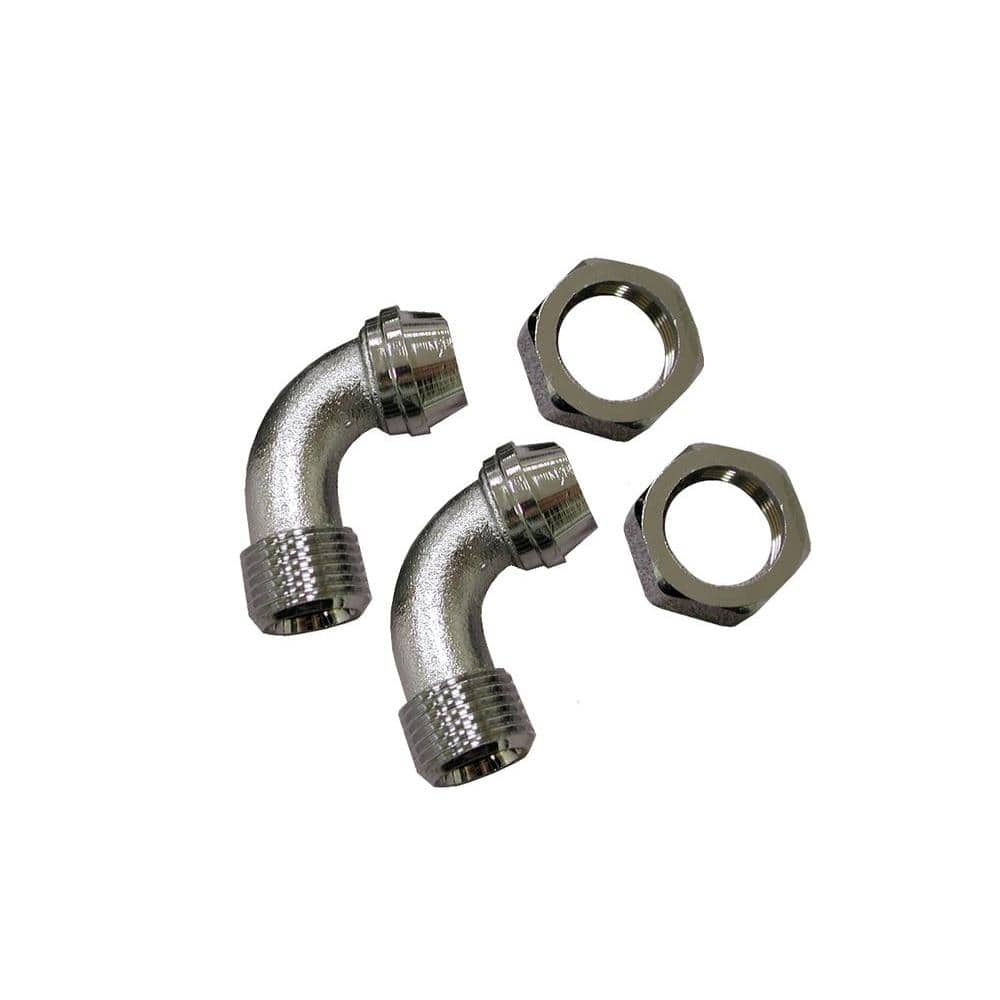 JONES STEPHENS Chrome Plated Brass Body 3/4 in. x 1/2 in. Coupling 45-Degree Elbow