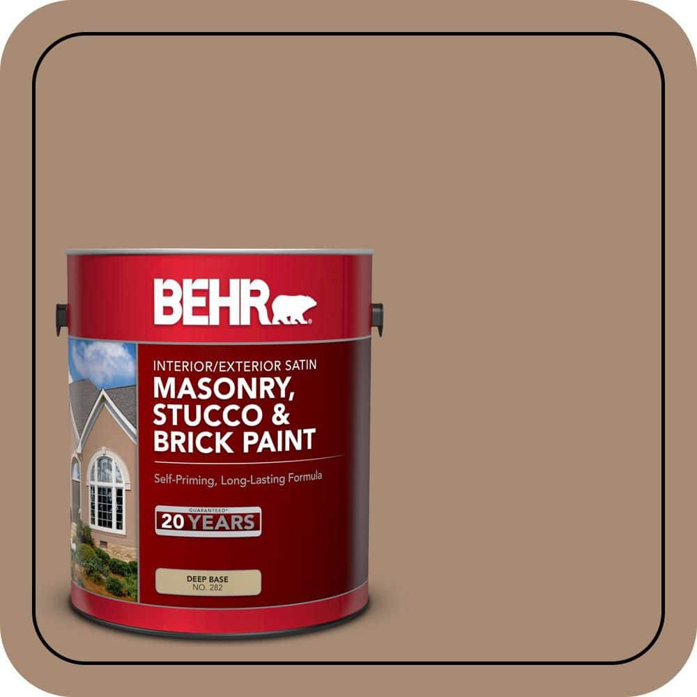 BEHR 1 gal. #N240-5 Rodeo Tan Satin Interior/Exterior Masonry, Stucco and Brick Paint
