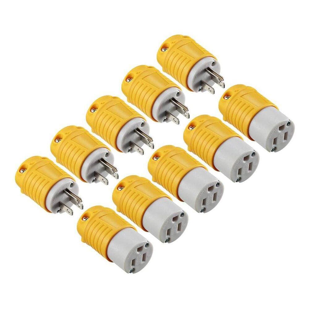 Lukyamzn 15 Amp 125 Volt Heavy Duty Replacement Plug amd Connector Set, 5-Pieces (1)