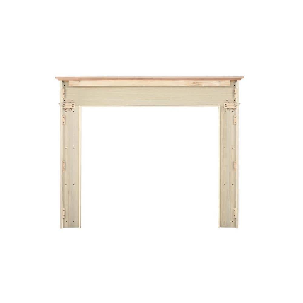 Pearl Mantels 48 in. x 42 in. Unfinished Paint and Stain Grade Interior Opening Full Surround Fireplace Mantel (2)