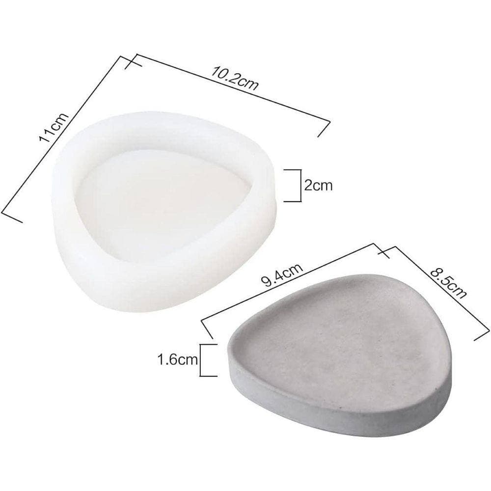 KIWDZFU Silicone Concrete Tray Mold for DIY Handmade Jewelry Cement Plaster Clay Projects, Washable Reusable, 11cmx10.2cmx2cm (2)