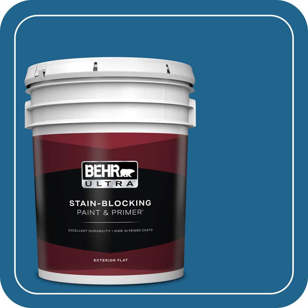 BEHR ULTRA 5 gal. #MQ5-57 Traditional Blue Flat Exterior Paint & Primer