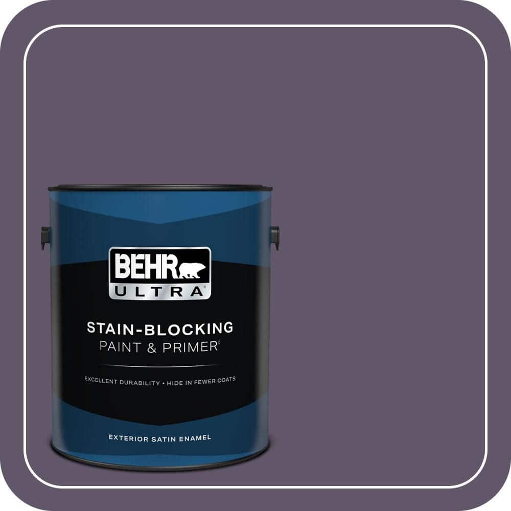 BEHR ULTRA 1 gal. #PPU17-04 Darkest Grape Satin Enamel Exterior Paint & Primer