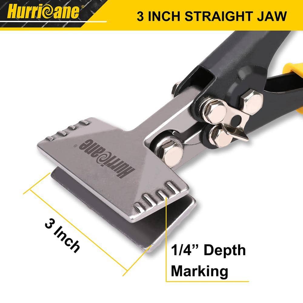 Angel Sar 3 in. Sheet Metal Hand Seamer, Straight Jaw Sheet Metal Bender Tools for Flattening Metal, Bending Pliers Gutter Guard (2)