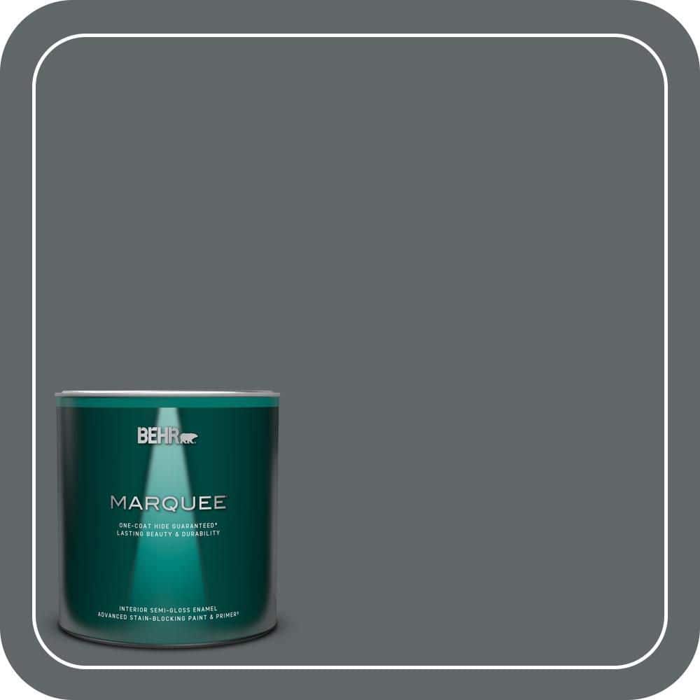 BEHR MARQUEE 1 qt. #N450-6 Binary Star One-Coat Hide Semi-Gloss Enamel Interior Paint & Primer
