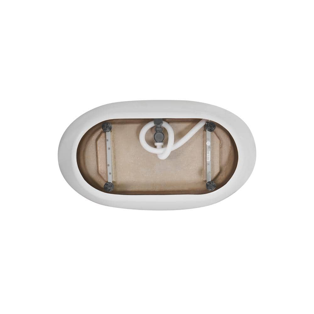 Unbranded Timeless Home L 29 in. W 24 in. H Oval Acrylic Flatbottom Non-Whirlpool Bathtub (4)
