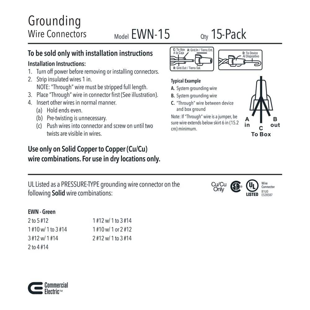 Commercial Electric Winged Wire Connectors, Green (15-Pack) (2)