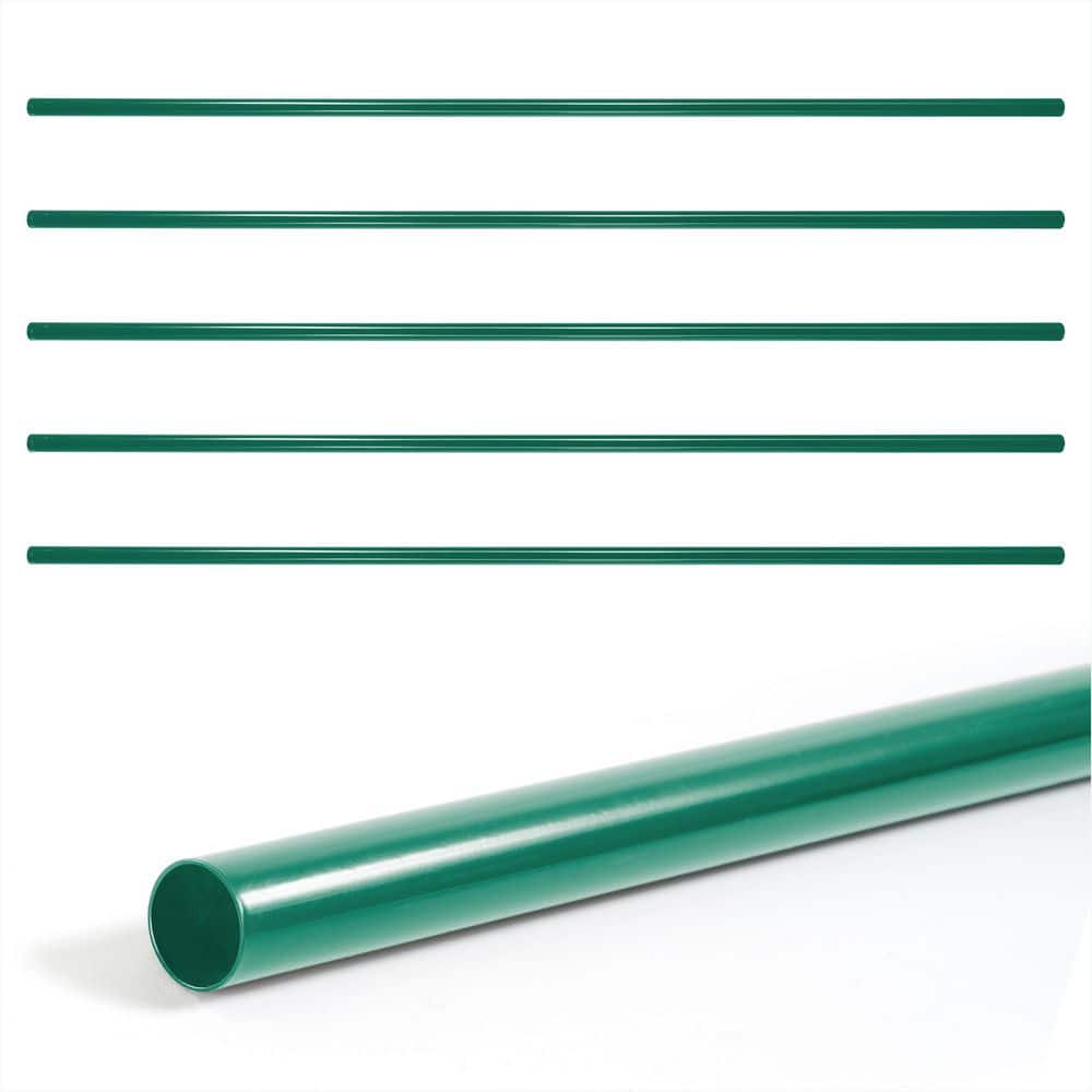 Fencer Wire 1-5/8 in. Chain Link Fence Green Galvanized Steel Top Rail (Pack of 5) (1)