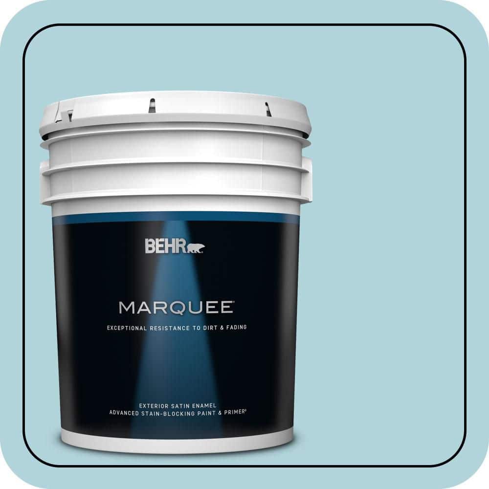 BEHR MARQUEE 5 gal. #520E-2 Tropical Breeze Satin Enamel Exterior Paint & Primer