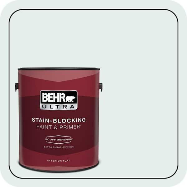 BEHR ULTRA 1 gal. #530E-1 White Sapphire Extra Durable Flat Interior Paint & Primer (2)