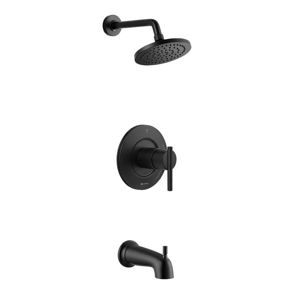 Glacier Bay Dorind Single-Handle 1-Spray Tub and Shower Faucet 1.8 GPM in Matte Black (Valve Included) (3)
