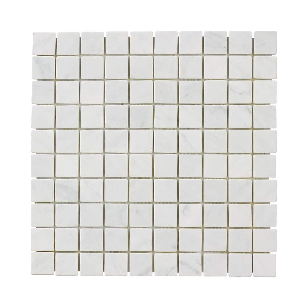Jeffrey Court Carrara White 11.75 in. x 11.75 in. Honed Marble Wall and Floor Mosaic Tile (0.958 sq. ft./Each) (2)