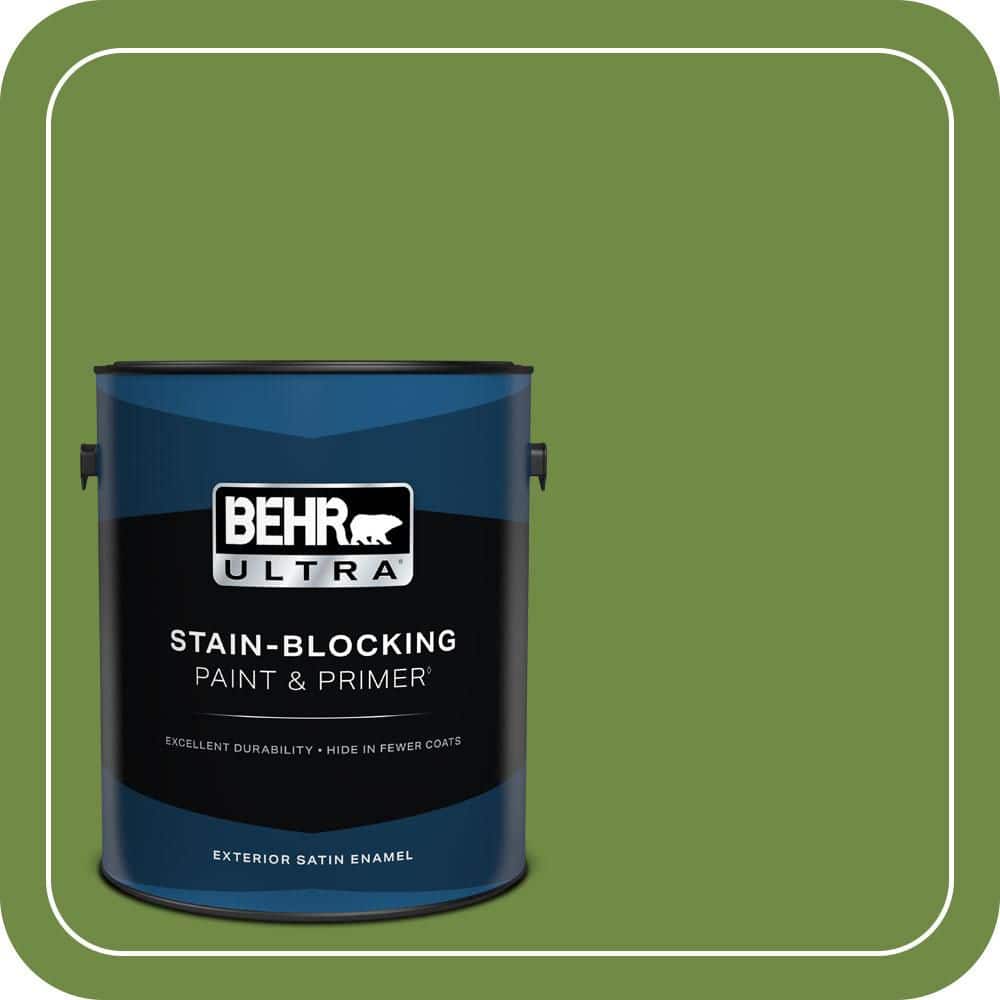 BEHR ULTRA 1 gal. #S-H-420 Shamrock Satin Enamel Exterior Paint & Primer