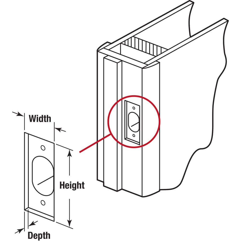 Prime-Line Standard T-Strike, 2-1/8 in. Hole Spacing, Stainless Steel, Meets ANSI A156.2 (3)