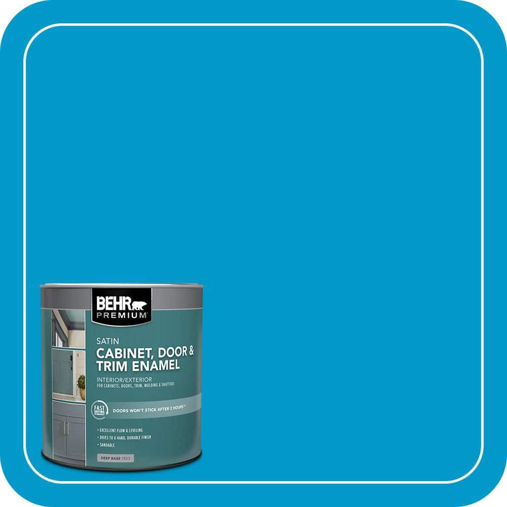 BEHR PREMIUM 1 qt. #550B-6 Isle of Capri Satin Enamel Interior/Exterior Cabinet, Door & Trim Paint (1)