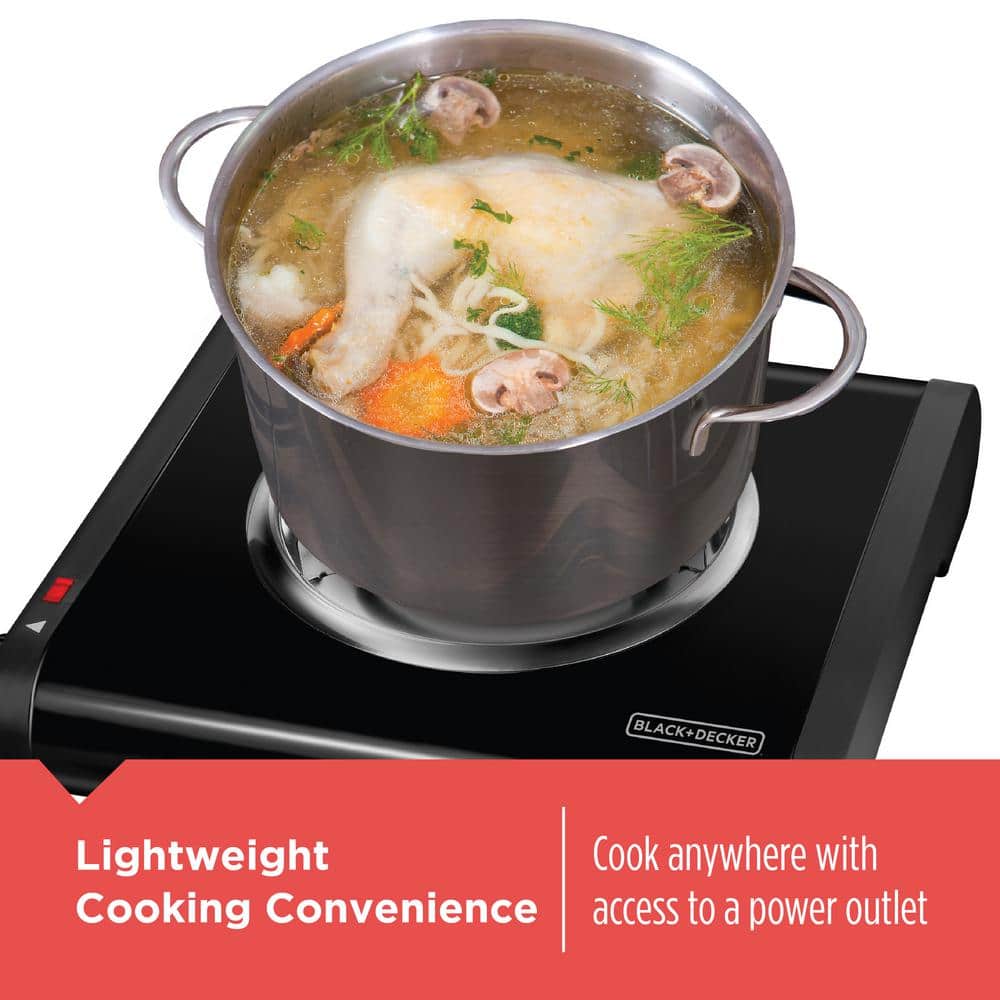 BLACK+DECKER 6 in. Single Burner Black with Temperature Control Hot Plate (3)