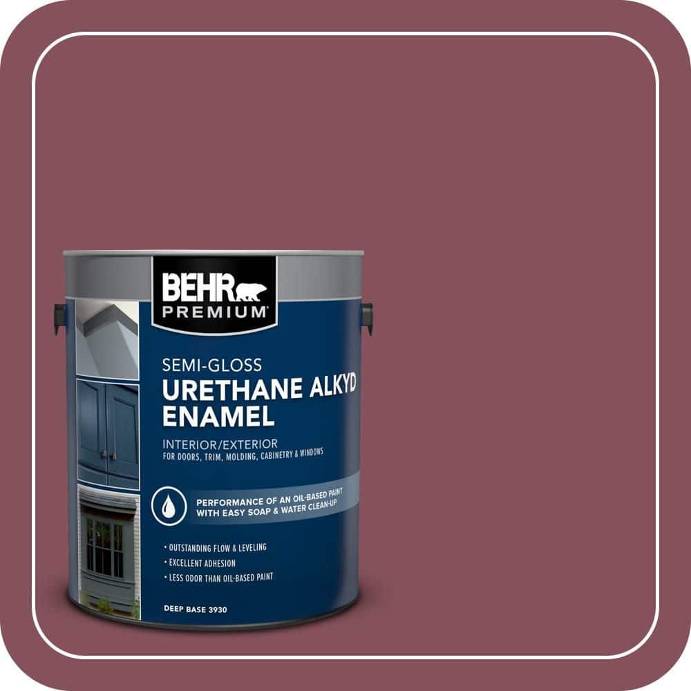BEHR PREMIUM 1 gal. #PPU1-15 So Merlot Urethane Alkyd Semi-Gloss Enamel Interior/Exterior Paint