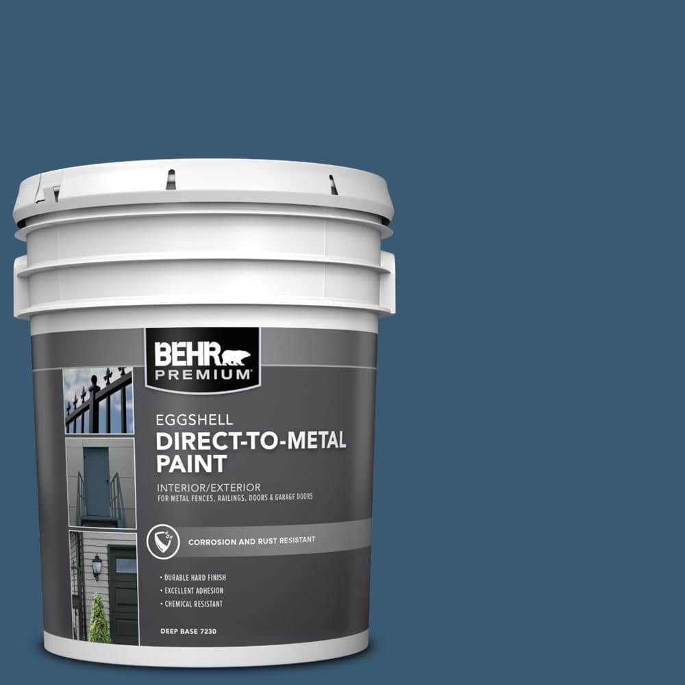 BEHR PREMIUM 5 gal. #M500-6 Express Blue Eggshell Direct to Metal Interior/Exterior Paint (1)