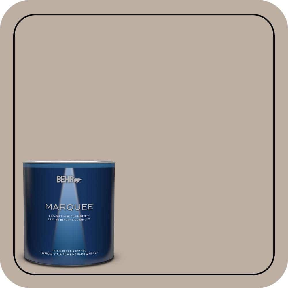 BEHR MARQUEE 1 qt. #N210-3 Barista One-Coat Hide Satin Enamel Interior Paint & Primer