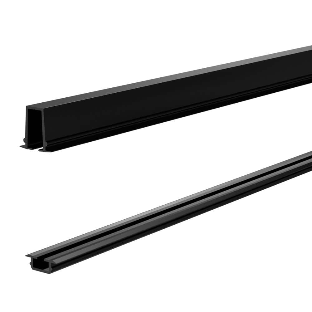 PEAK Aluminum Railing 6 ft. Aluminum Deck Railing Black Glass Gasket for 42 in. High System