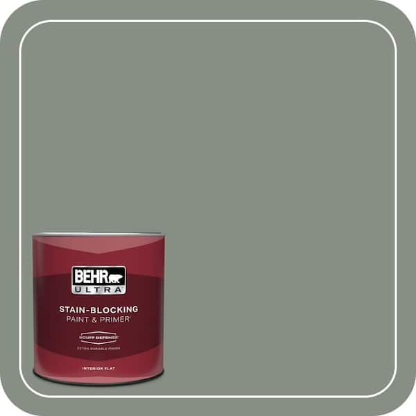 BEHR PREMIUM PLUS #PPF-34 Peaceful Glade Enamel Exterior Stain-Blocking Paint & Primer (4)