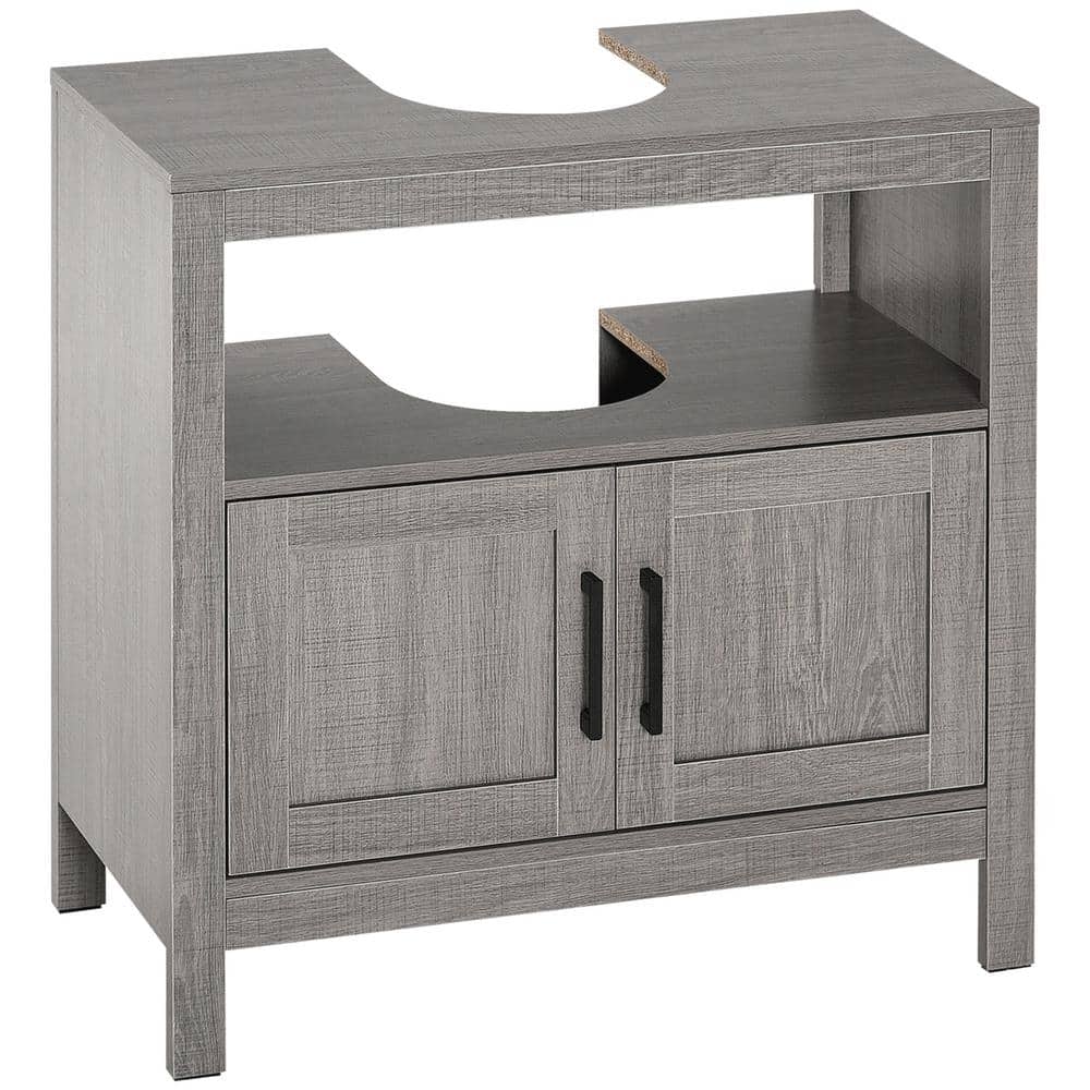 Adrinfly 23.50 in. W x 11.75 in. D x 23.50 in. H Bathroom Storage Wall Cabinet in Gray Under Sink Storage Cabinet 2-Doors 1-Shelf (1)