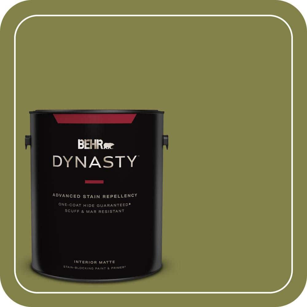 BEHR DYNASTY 1 gal. #MQ6-61 Basil Chiffonade One-Coat Hide Matte Interior Stain-Blocking Paint & Primer