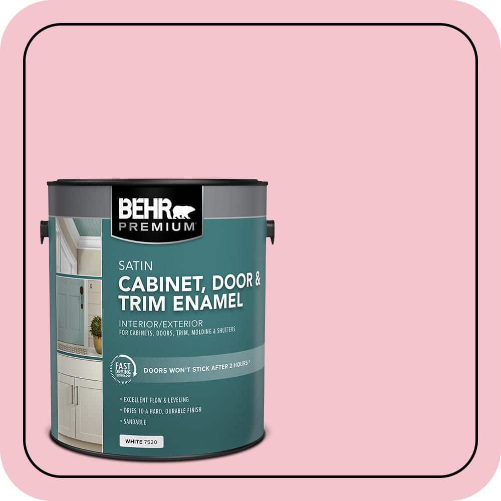 BEHR PREMIUM 1 gal. #P150-2 Energetic Pink Satin Enamel Interior/Exterior Cabinet, Door & Trim Paint