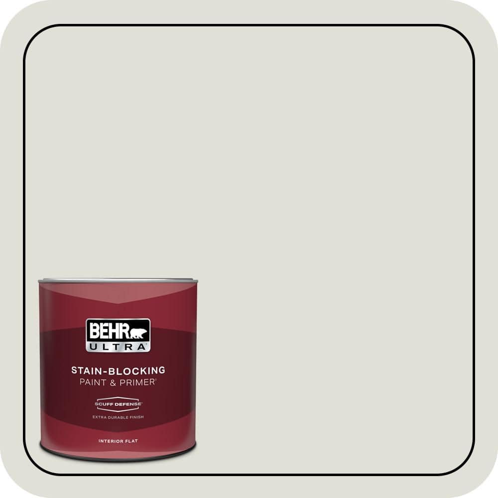 BEHR ULTRA 1 qt. #N370-1 Roadster White Extra Durable Flat Interior Paint & Primer (1)