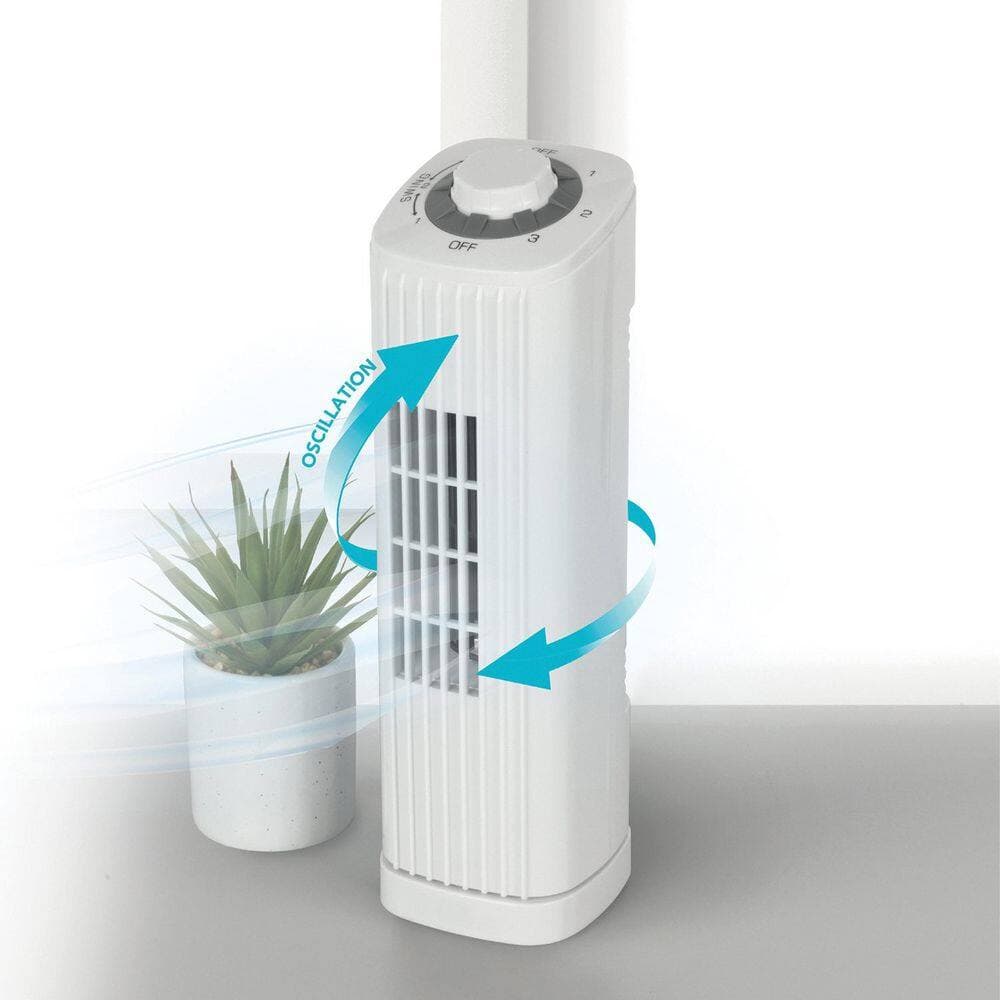 Optimus F-7348WH 14 Inch Portable Ultra-Slim Desktop Tower Fan in White (2)