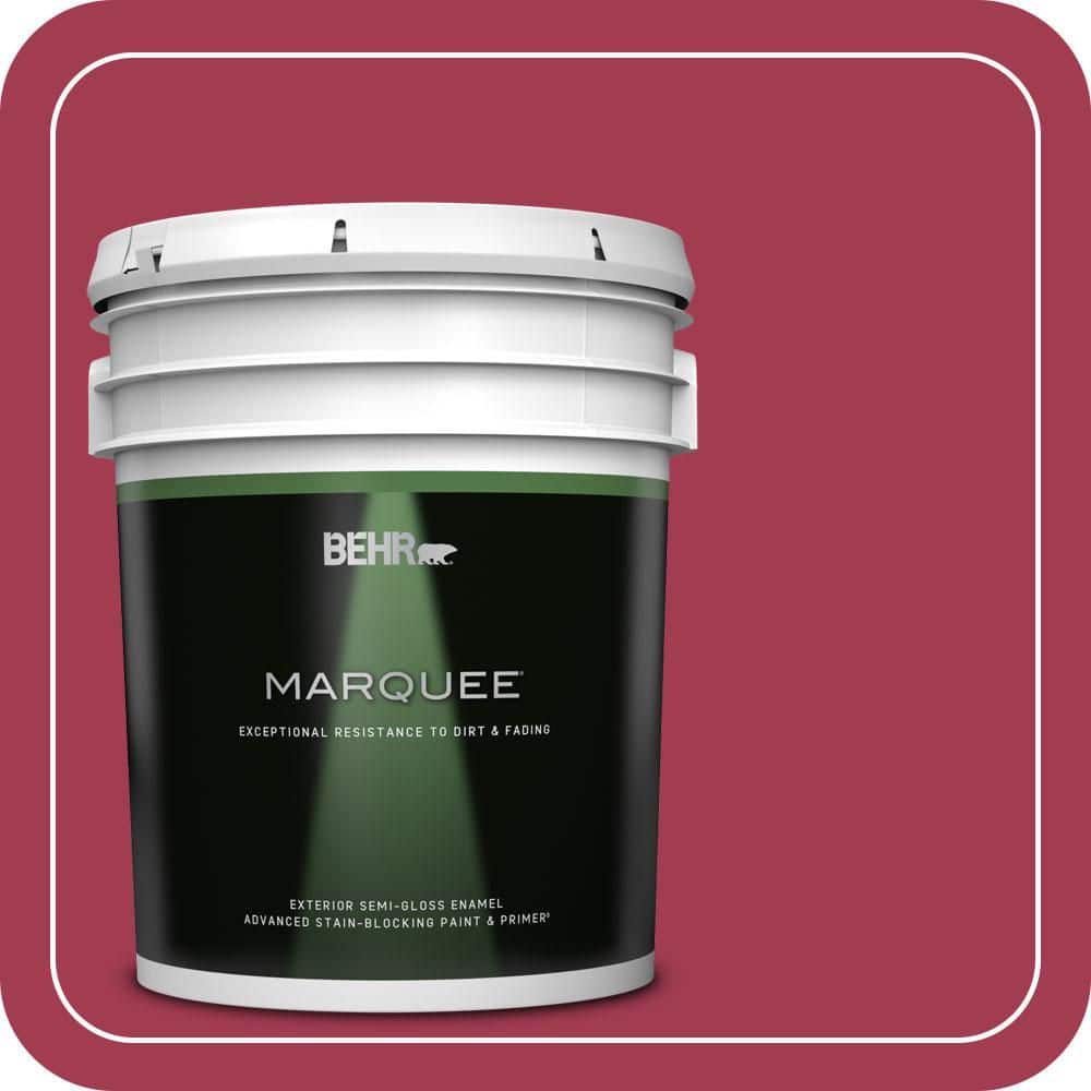 BEHR MARQUEE 5 gal. #S-G-120 Strawberry Daiquiri Semi-Gloss Enamel Exterior Paint & Primer